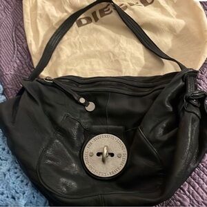 Diesel Black Leather Shoulder Bag